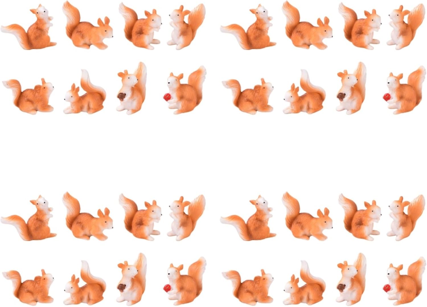 32 Pcs Little Squirrel Ornament Miniature Squirrel Figurines Plant Decorations Resin Animal Ornament Statue for Garden Bonsai Decor