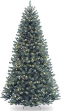 Pre-Lit Artificial Full Christmas Tree, Blue, North Valley Spruce, White Lights, Includes Stand, 7.5 Feet