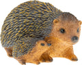 Cute Resin Garden Statue Decoration, Outdoor Lawn Yard Polyresin Animal Figurine Sculpture Ornament Décor, Hedgehog Family