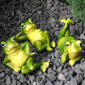 Frog Figurine Garden Decor Set of 3, Funny Lazy Frog Garden Statues Yard Decoration Outdoor Holiday Decorations, Unique Yart Art Outdoor Lawn Ornament for Outside Pond Pool Patio Front Porch Backyard